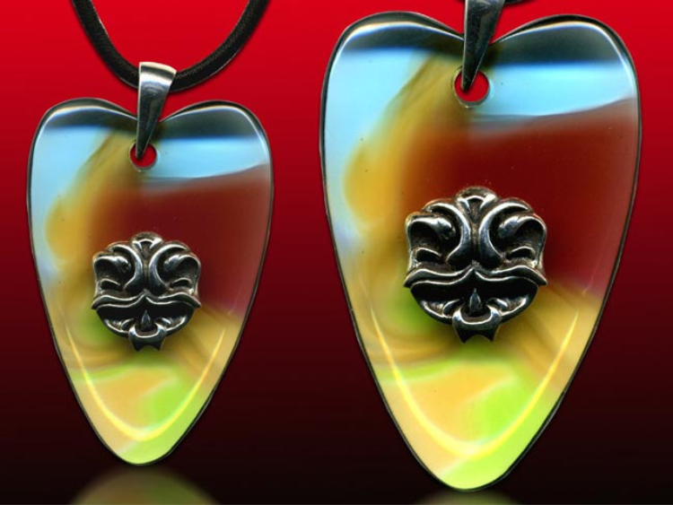 鹿港窯水晶琉璃|大愛銀飾項鍊 無私奉獻愛無止境開運納福