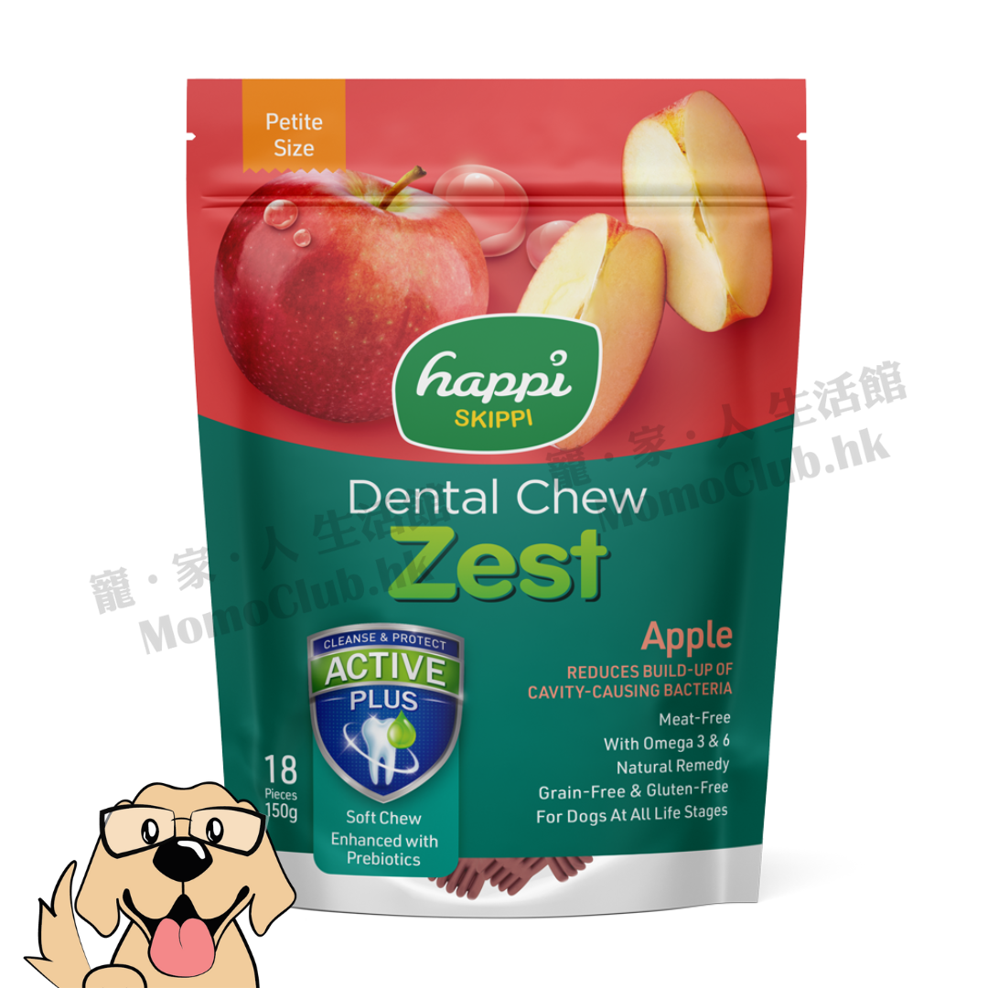 happi SKIPPI - 無麩質蘋果潔齒骨 18枝 150g [犬用]
