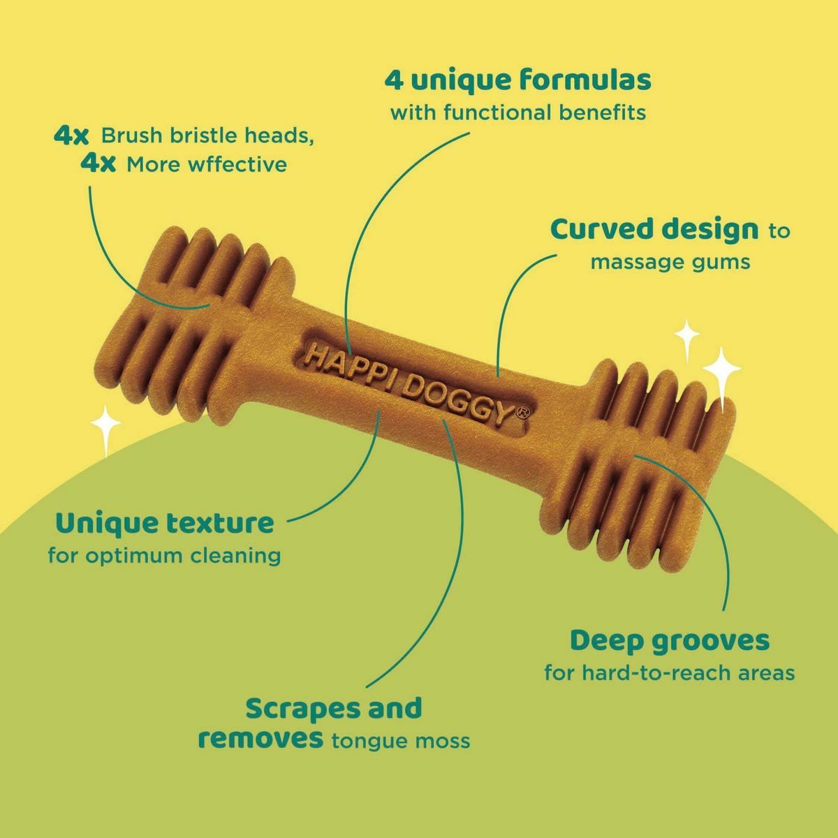 happi SKIPPI - 無麩質牛奶潔齒骨 18枝 150g [犬用]