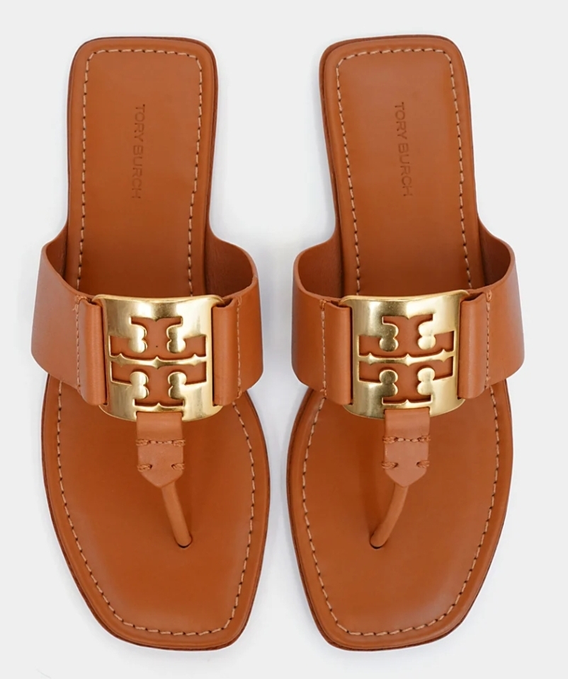 [S] TORY BURCH GEORGIA SANDAL CALF LEATHER,BOURBON/BOURBON, 161217-910 [FINAL SALE] (STB679)