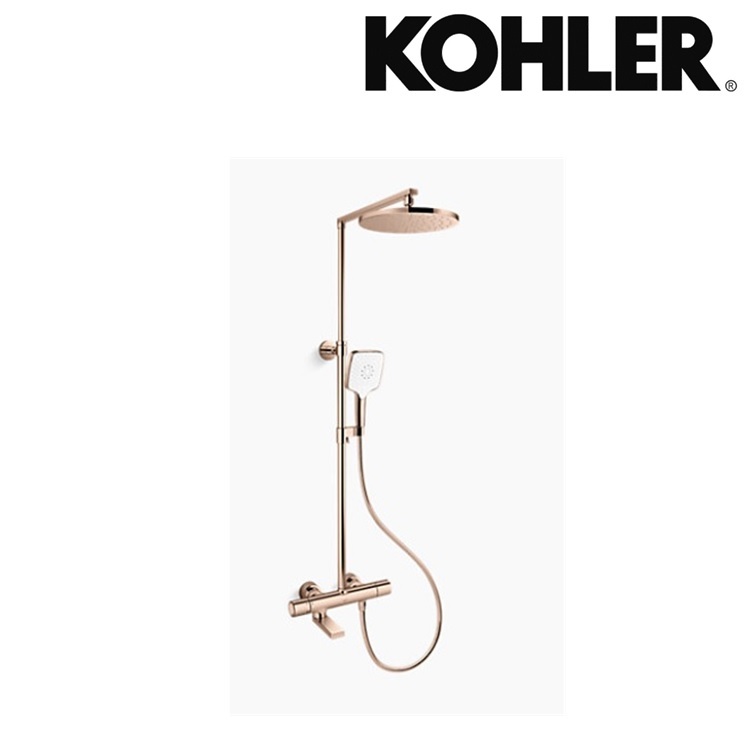 Kohler "Composed" K-73111T-7-RGD Thermostatic bath and shower column, with bath filler
