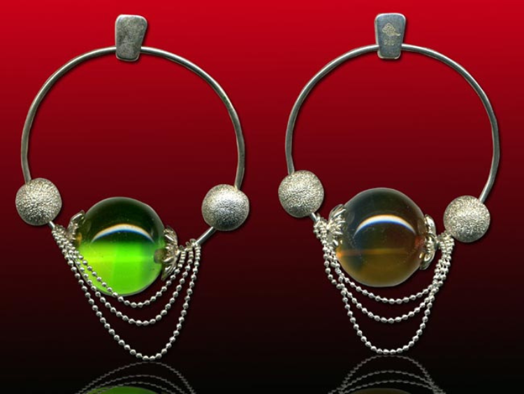 鹿港窯水晶琉璃｜圓融銀飾項鍊 和諧圓滿智慧豐盈開運納福