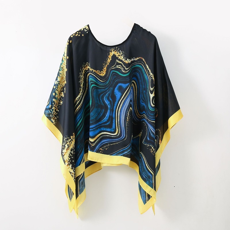 印花套頭絲巾罩衫 十七色