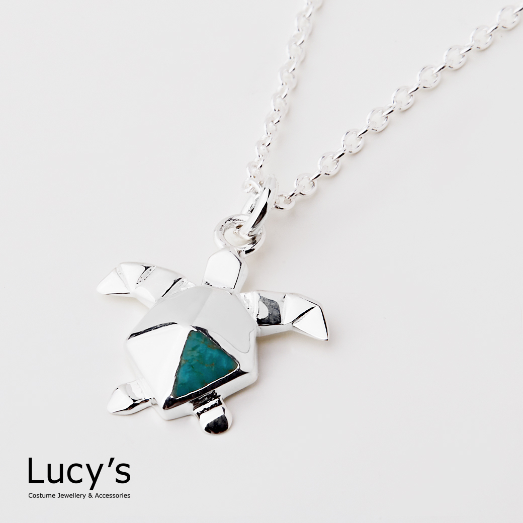 Lucy's-純銀摺紙系列｜珍珠母貝海龜項鍊(95088)