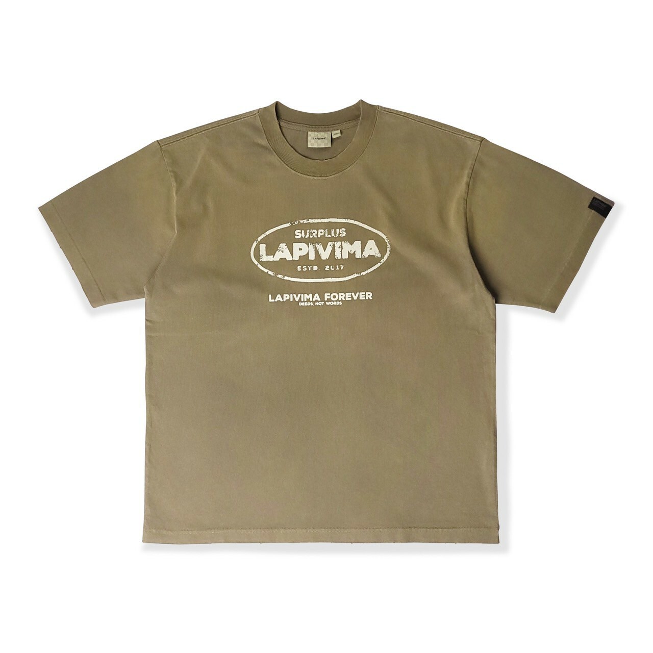 LAPRIMA 水洗染色磨破印花短TEE