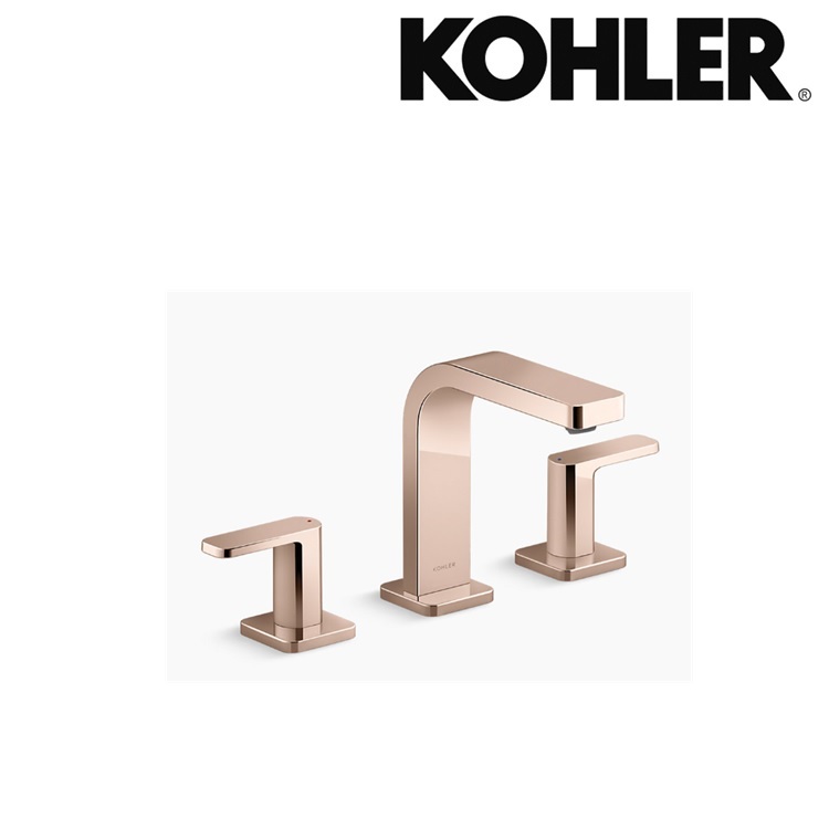 Kohler Parallel K-23484T-4-RGD Widespread bathroom sink faucet with pop-up waste set
