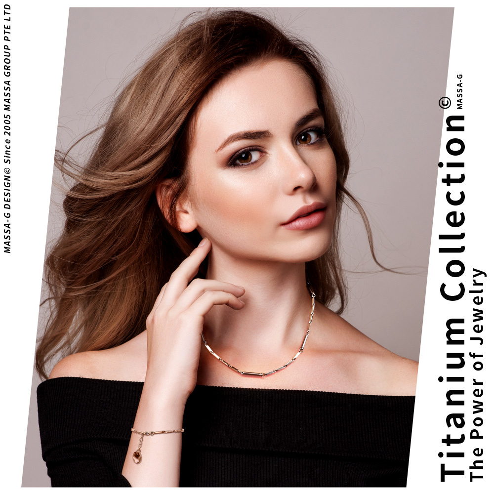 MASSA-G【Simple純粹】磁石能量白鋼手鍊/腳鍊(玫瑰金)