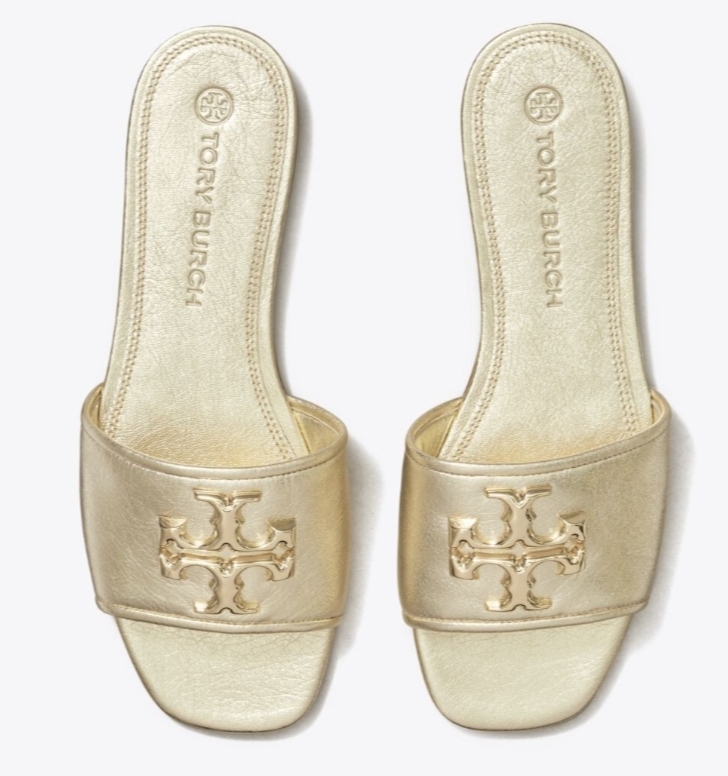 [S] TORY BURCH EVERLY HIGH FREQUENCY SLIDE ARCHOR METALLIC,SPARK GOLD, 160777-723 [FINAL SALE] (STB700)