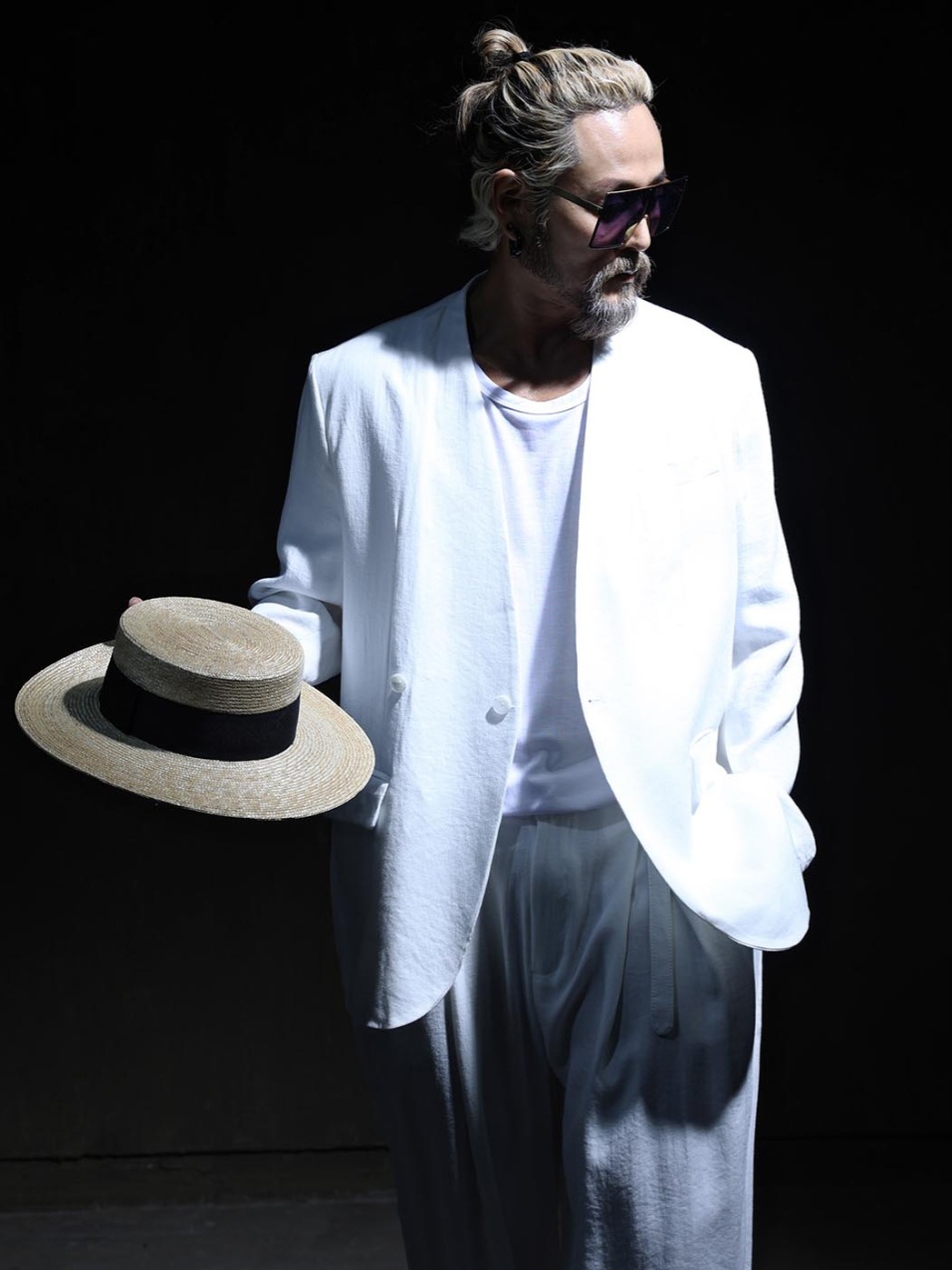 無領棉料西裝外套