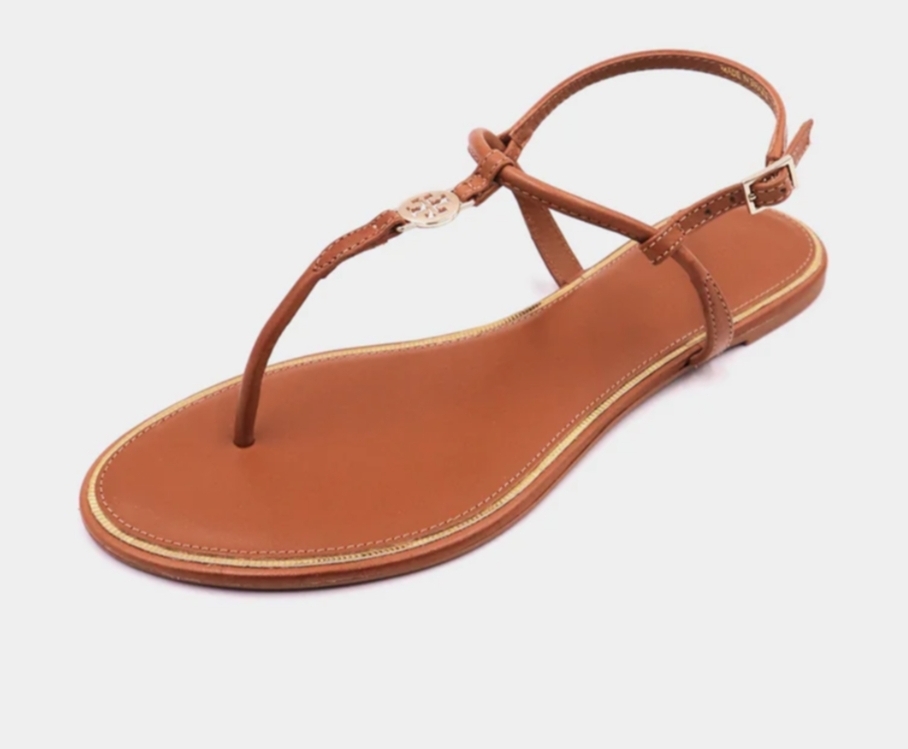 [S] TORY BURCH EMMY SANDAL MILANO MEZZO CALF,BOURBON, 136253-202 [FINAL SALE] (STB669)