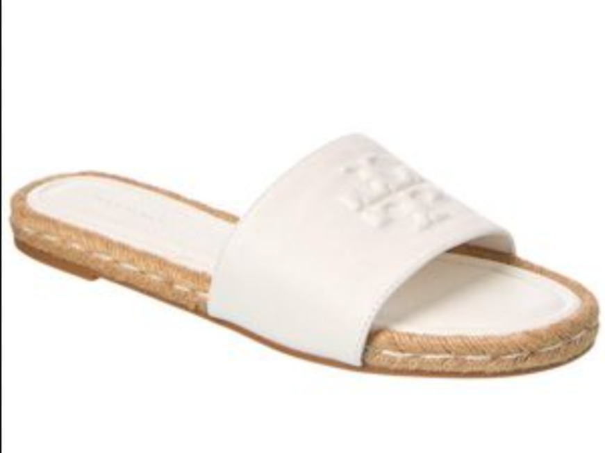 [S] TORY BURCH EVERLY ESPADRILLE SLIDE,SNOW WHITE, 154889-047 [FINAL SALE] (STB588)
