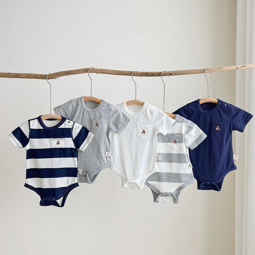 純棉英倫風小口袋包屁衣