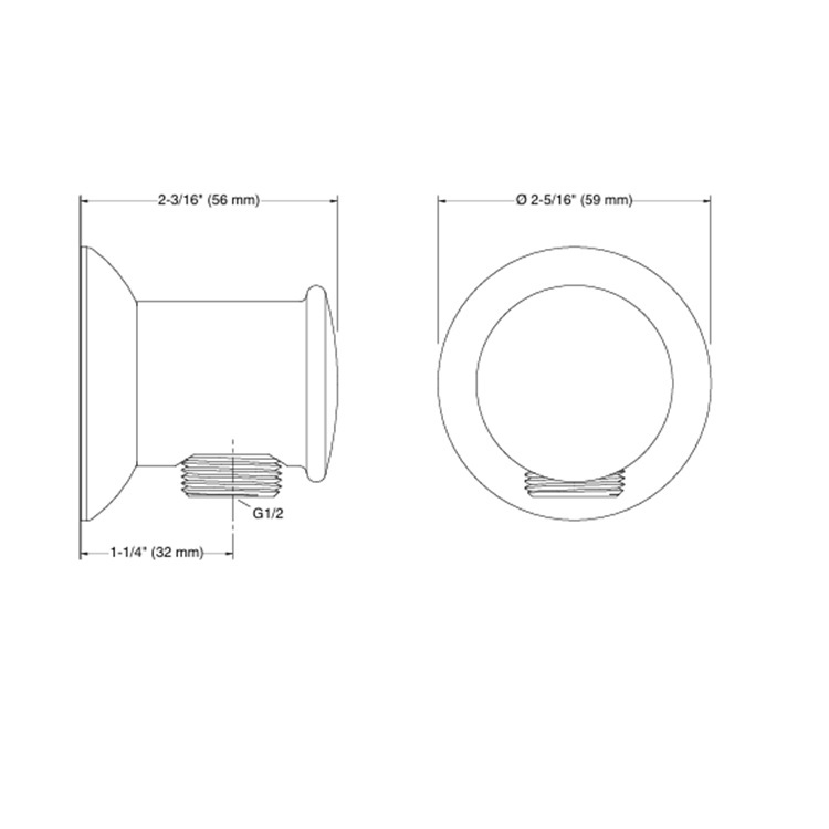 Kohler K-16381T-RGD Round Hose Connector
