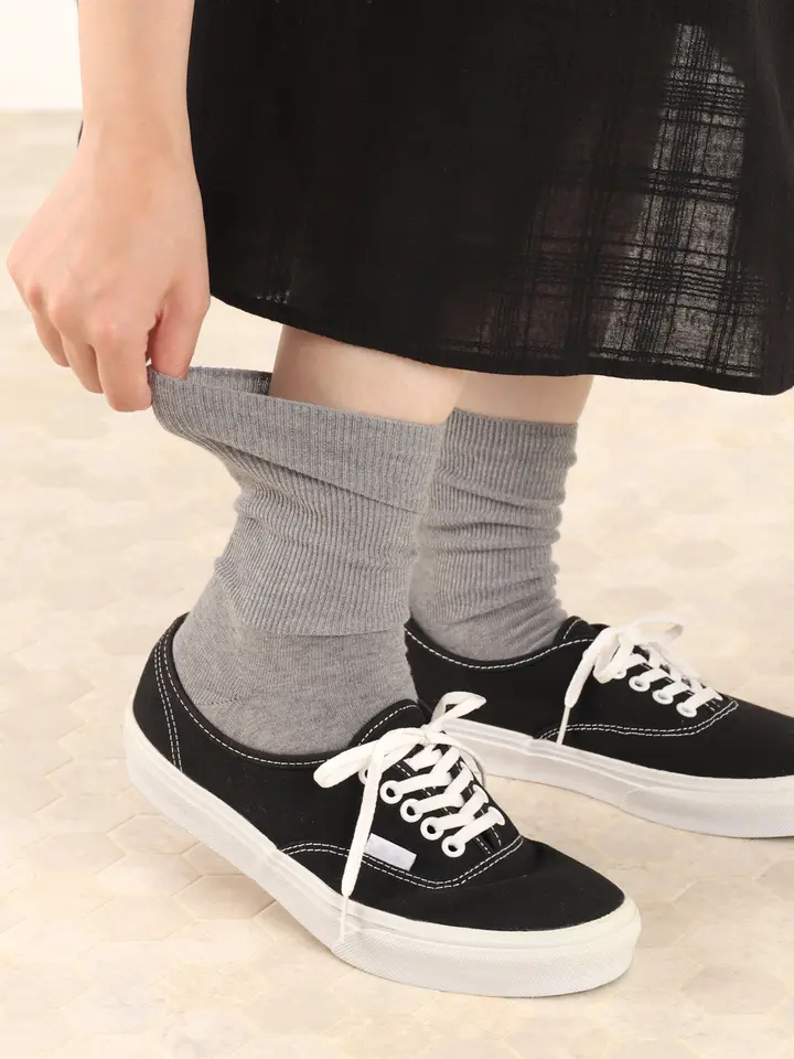 [現貨] 靴下屋 Mighty Soxer彈性開口寬鬆羅紋襪 灰 黑