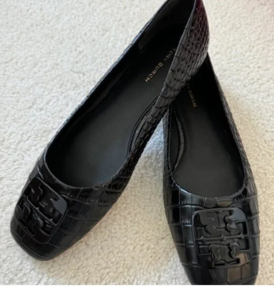 [S] TORY BURCH GEORGIA BALLET,PERFECT BLACK, 139656-006 [FINAL SALE] (STB530)
