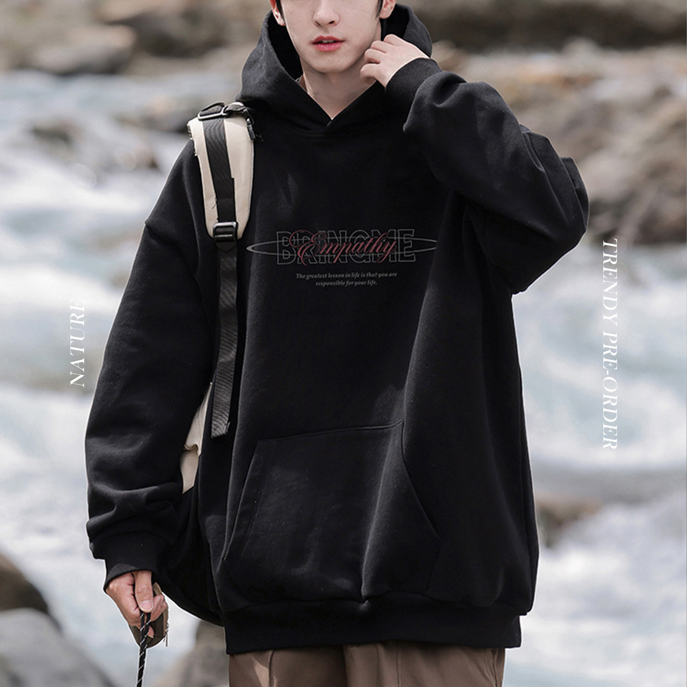 NATURE 400g重磅撞色印花帽踢