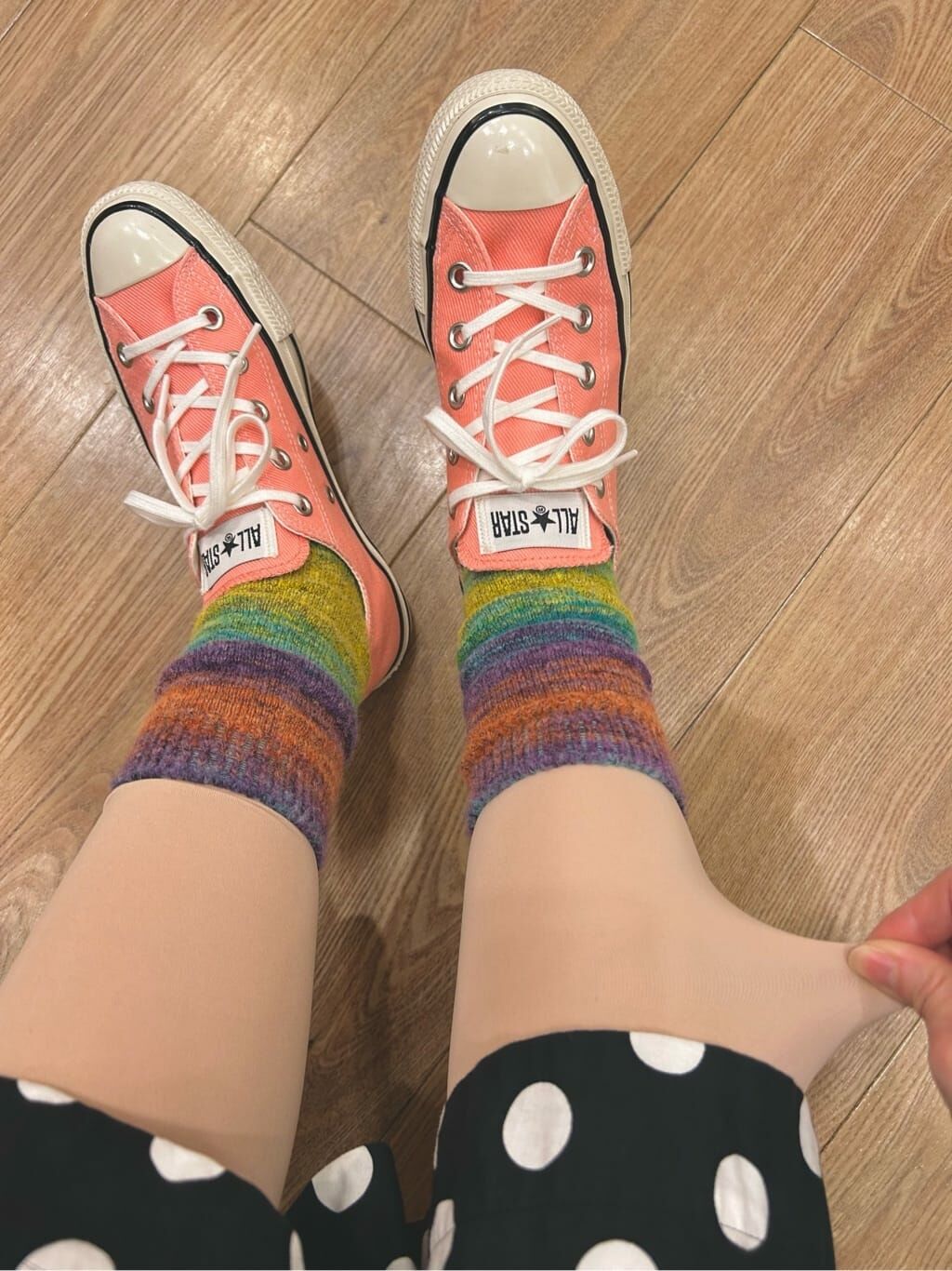 [現貨優惠]靴下屋 NUDEY54d 打底褲10分長 奶油米 暗粉