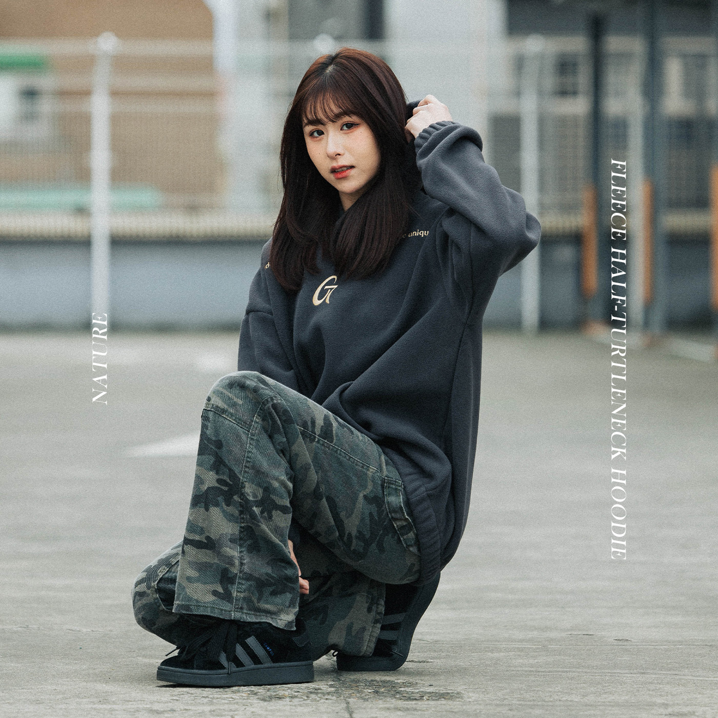 Nature 大G Logo 430g重磅搖粒絨刺繡帽Tee