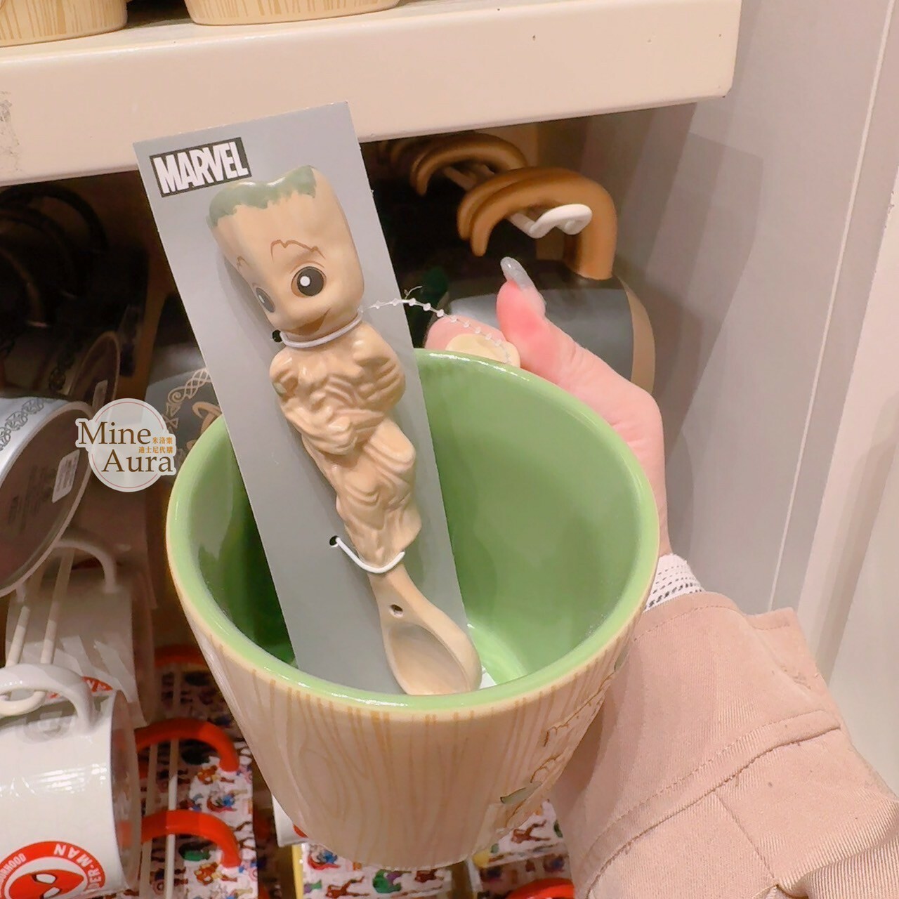 格魯特 Groot 造型 湯勺+馬克杯 組 湯勺架設計 水杯 湯杯 漫威 Marvel -香港迪士尼樂園