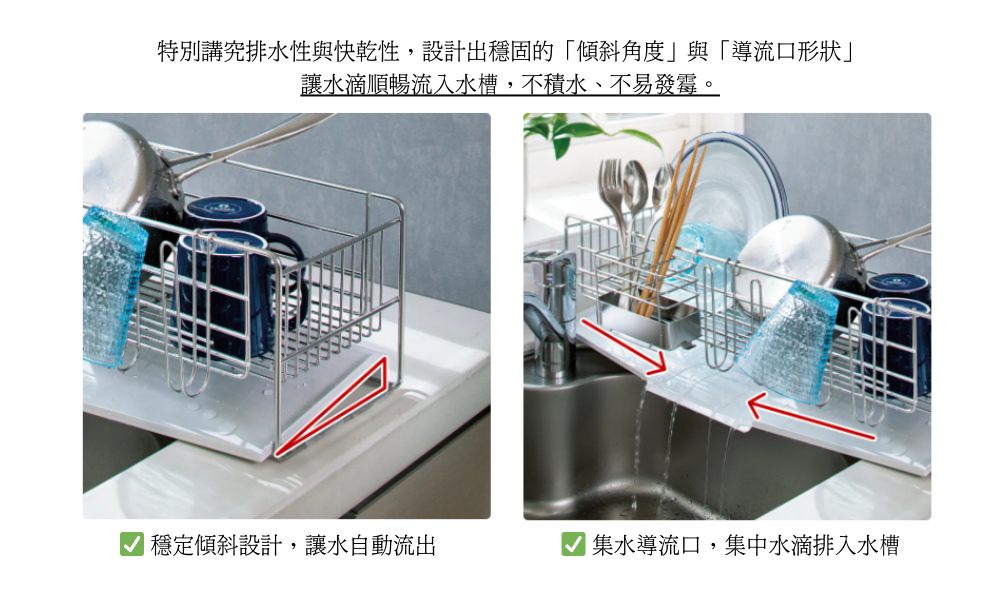 《下村企販》日本製304不鏽鋼省空間瀝水架(不鏽鋼瀝水盤)