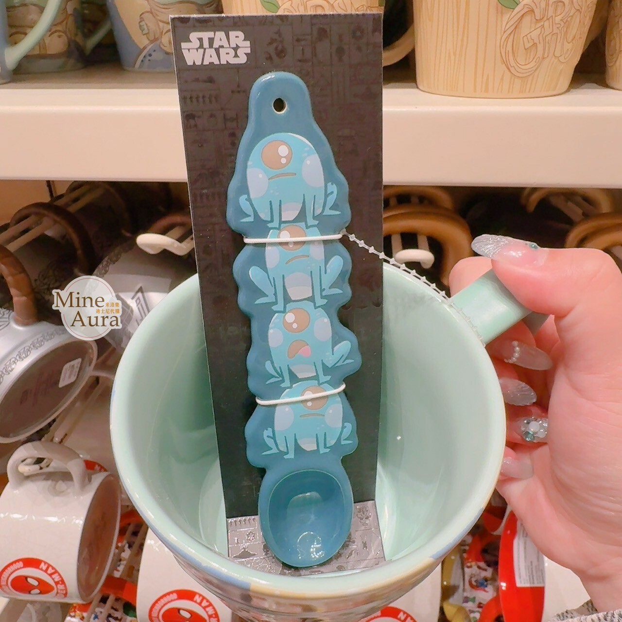 尤達 Yoda 造型 湯勺+馬克杯 組 湯勺架設計 水杯 湯杯 星際大戰 Star Wars -香港迪士尼樂園