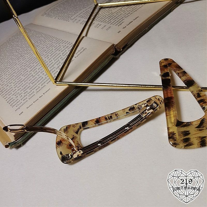 超大三角豹紋髮夾