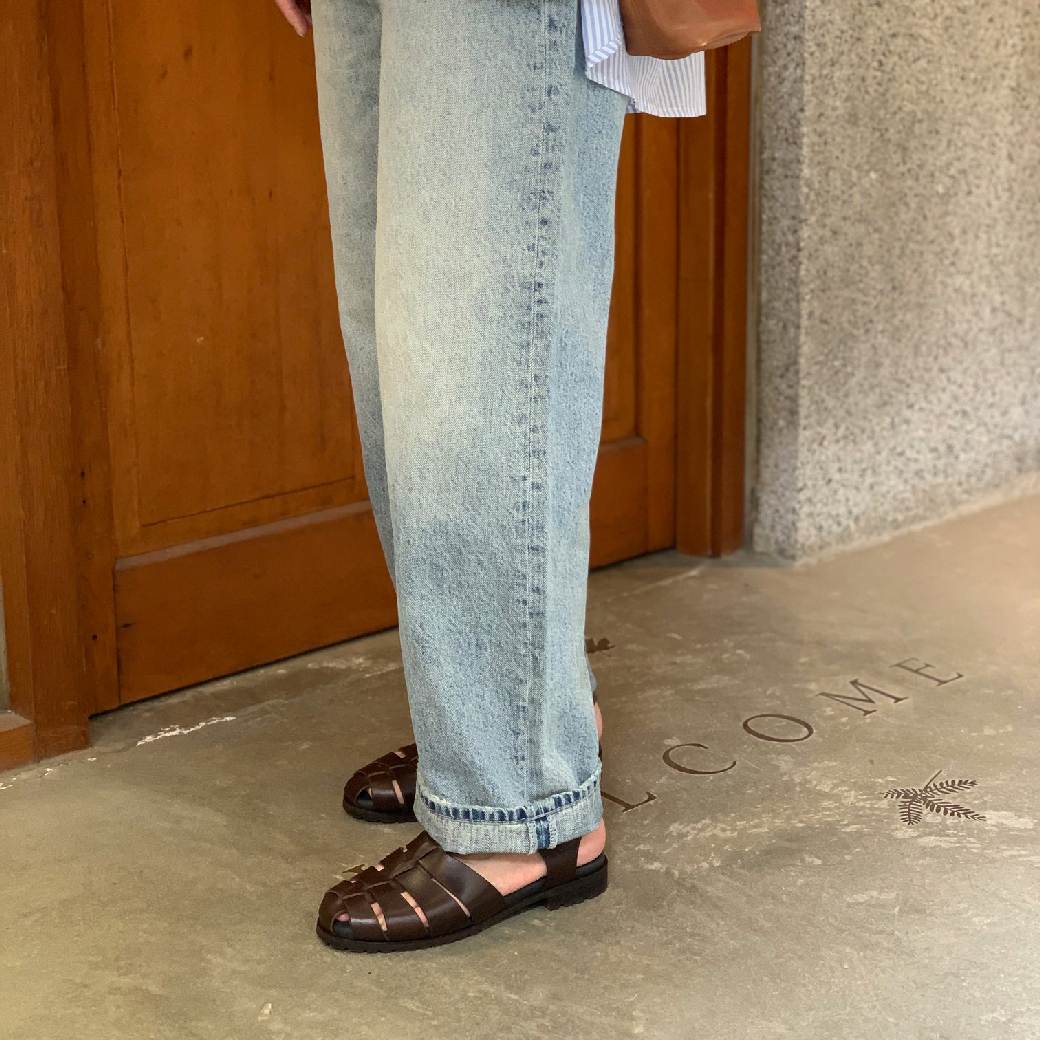 7918 漁夫 手工涼鞋 深咖