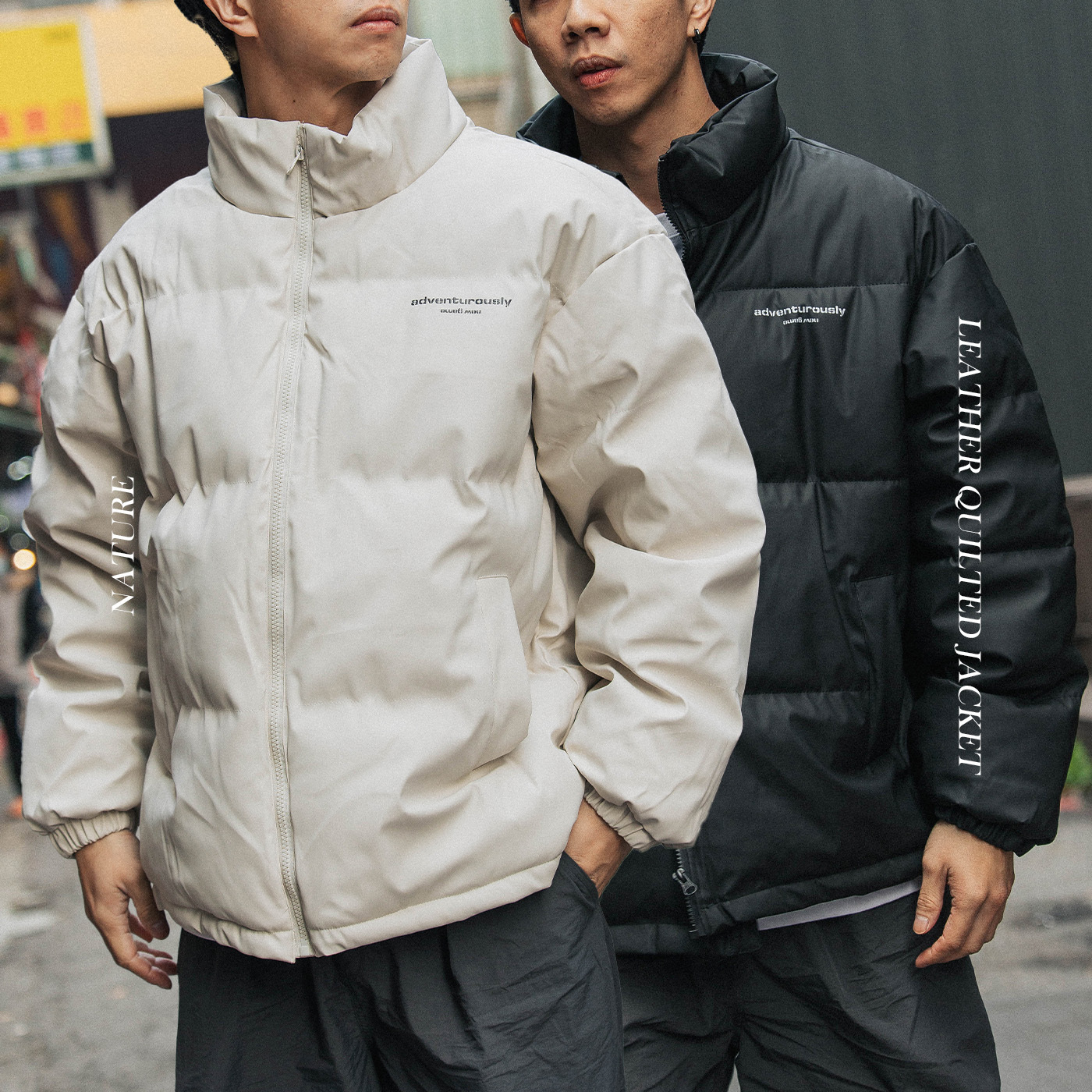 「現貨」Nature 美式 立領 皮革面料 麵包外套  【L5145】