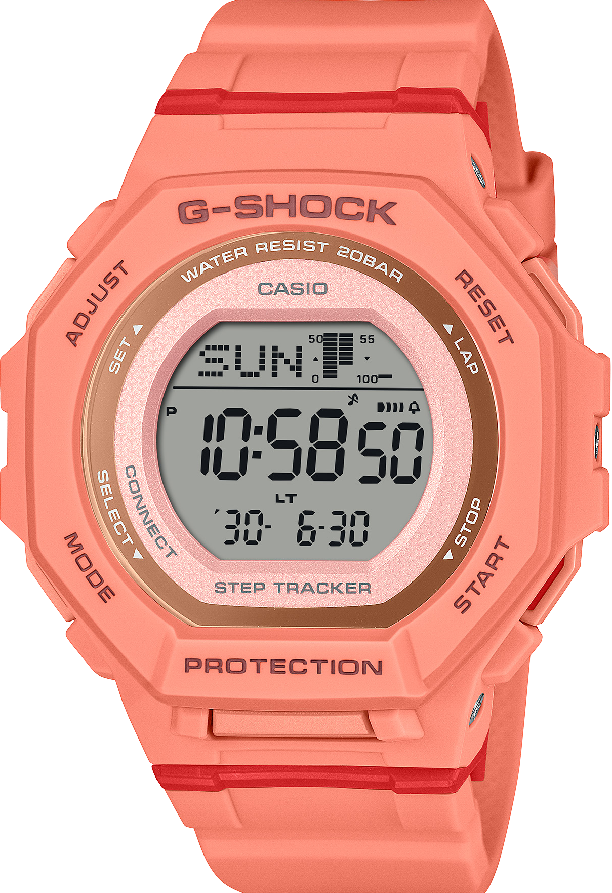 萬年鐘錶 - G-SHOCK 春夏色彩藍芽計步器防震電子錶 GMD-B300SC-4 錶徑 : 43.8mm