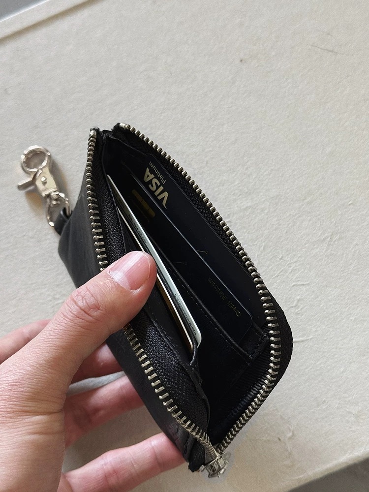 Unbent 25 s/s 馬皮掛扣卡包零錢包(銀鏈版）