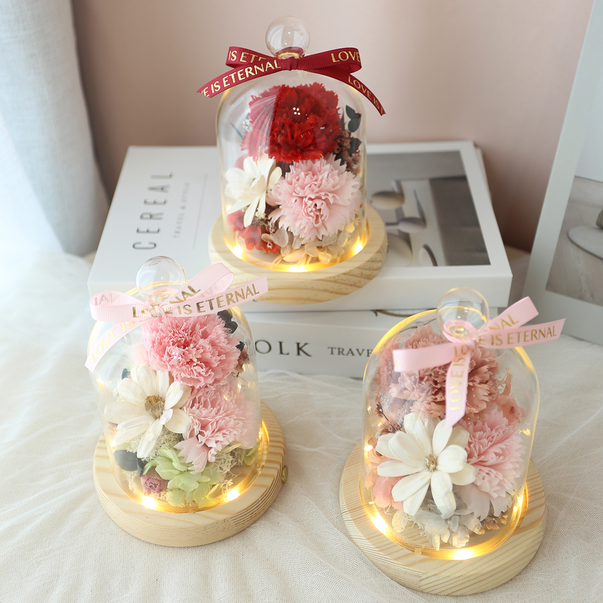 S12｜觸控式夜燈｜康乃馨罩盅