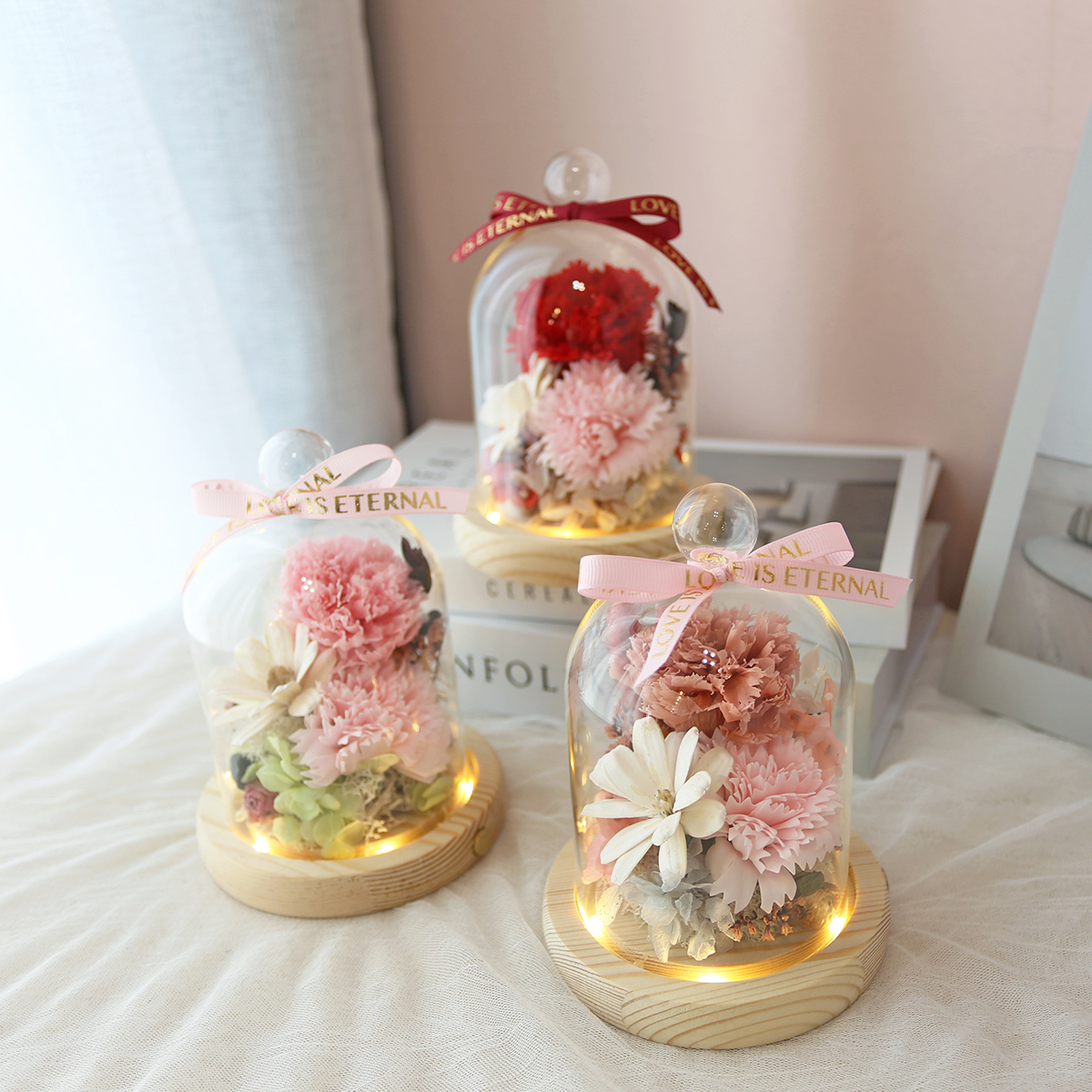 S12｜觸控式夜燈｜康乃馨罩盅