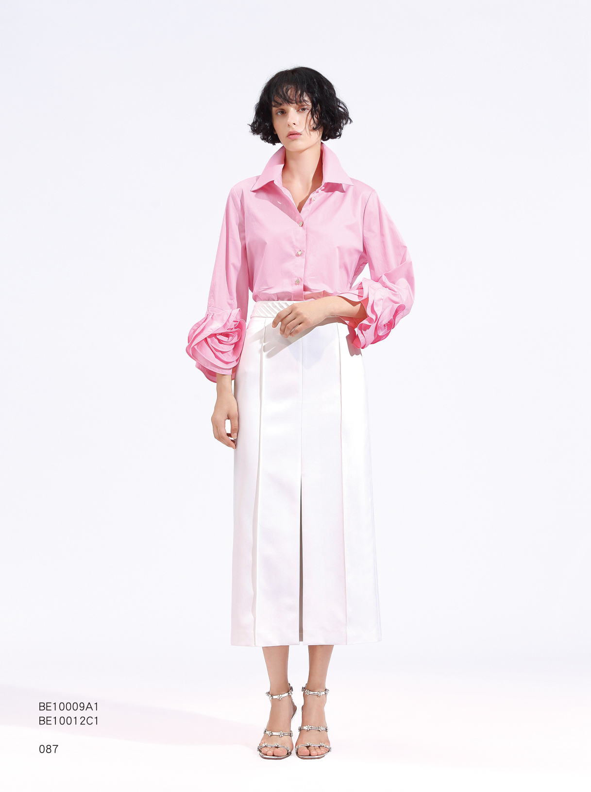 BE10012C1 斜紋褶鉛筆包裙