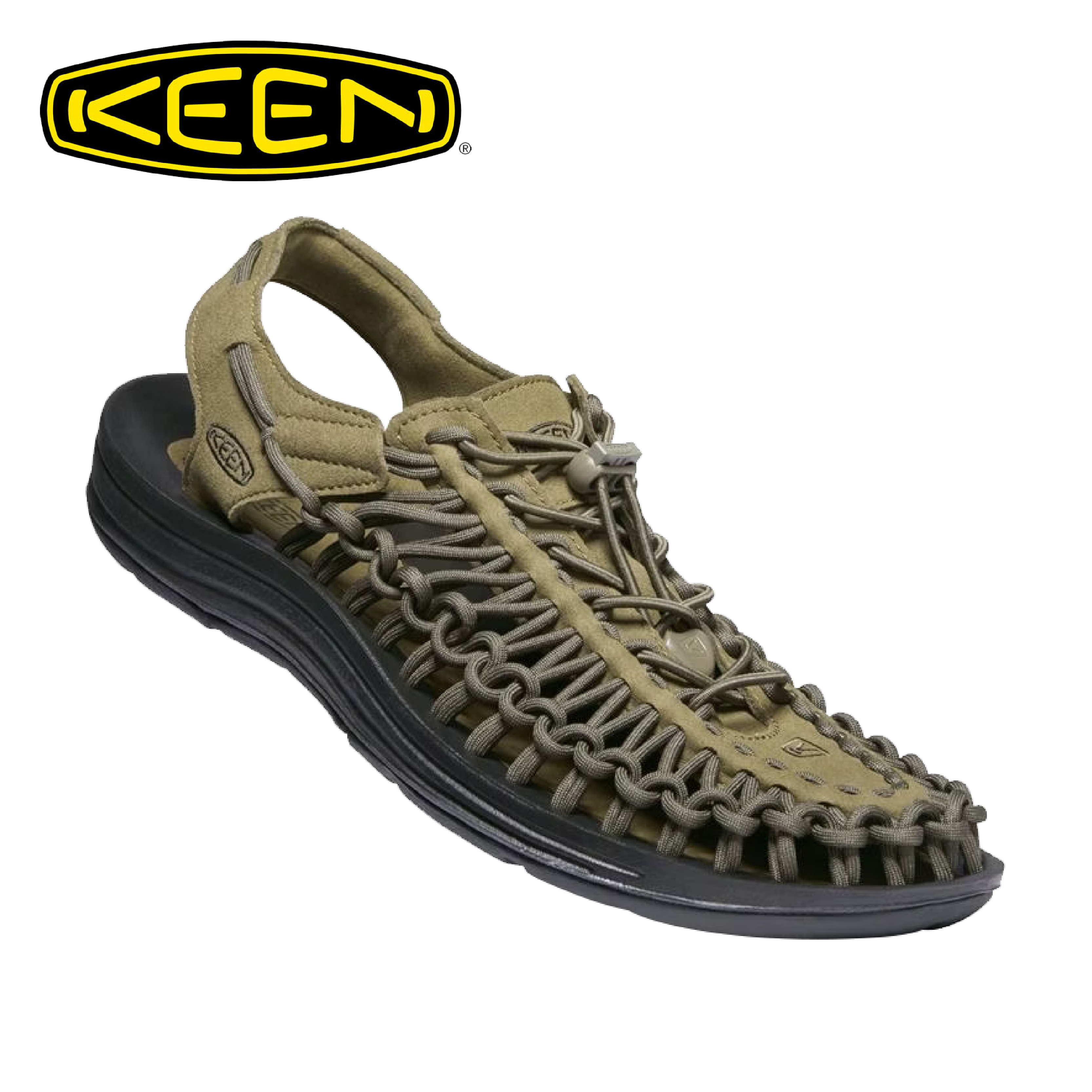 KEEN 美國 UNEEK繩編運動涼鞋 男款 (橄欖綠色/黑色) 30K23381