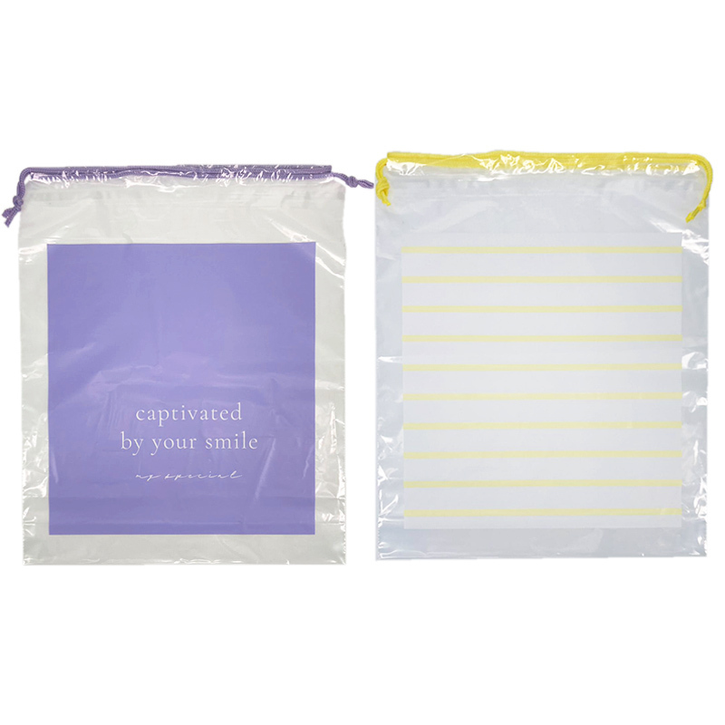 束口袋/紫、黃 37×45×10cm