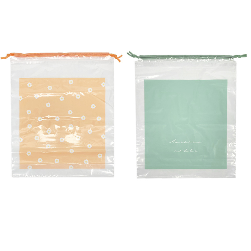 束口袋/綠、橙 37×45×10cm