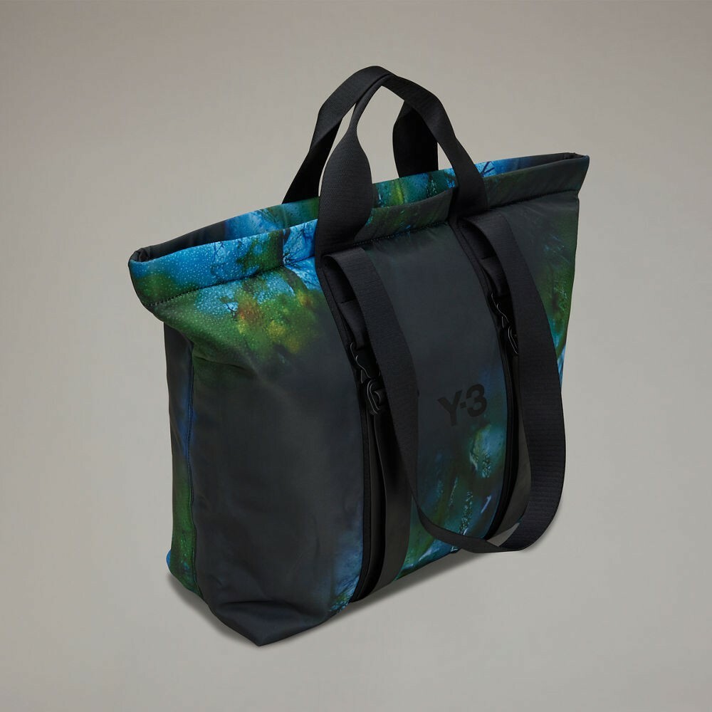 【 Y-3 SHOULDER BA 雨景印花單肩購物包 】