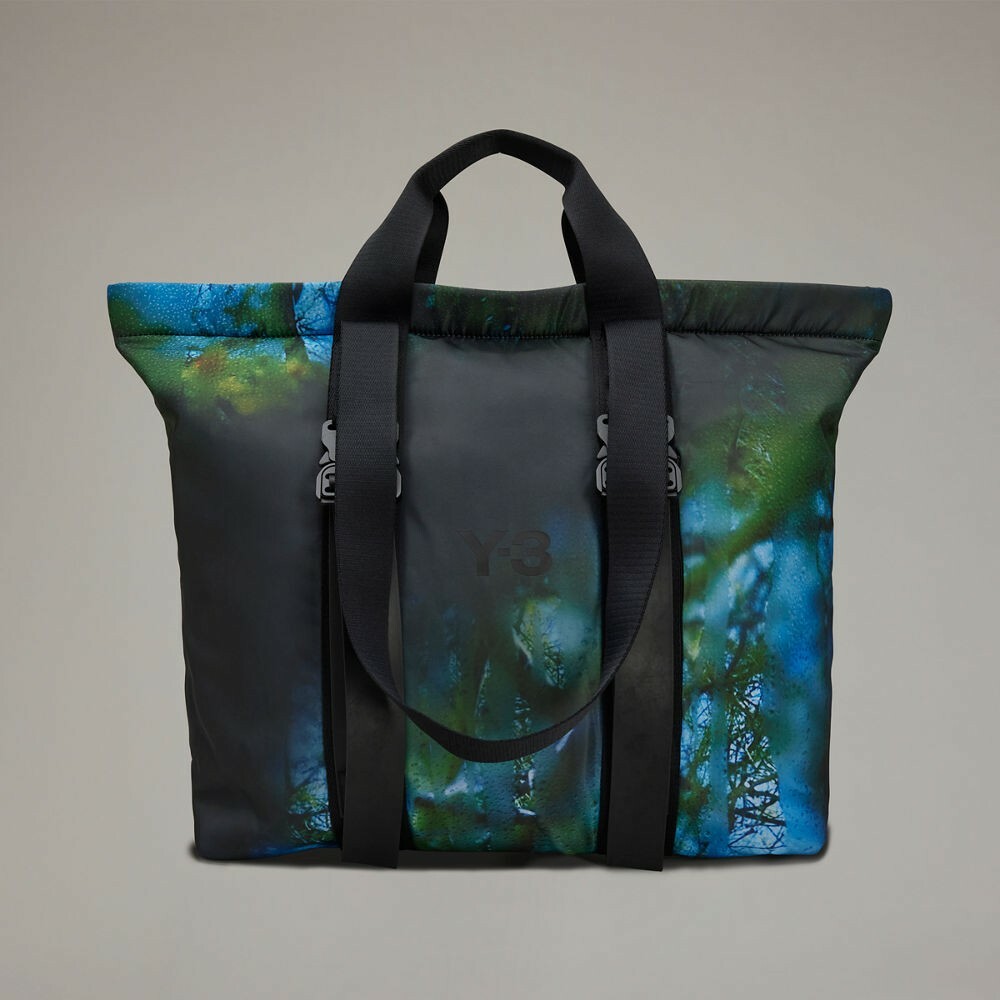 【 Y-3 SHOULDER BA 雨景印花單肩購物包 】