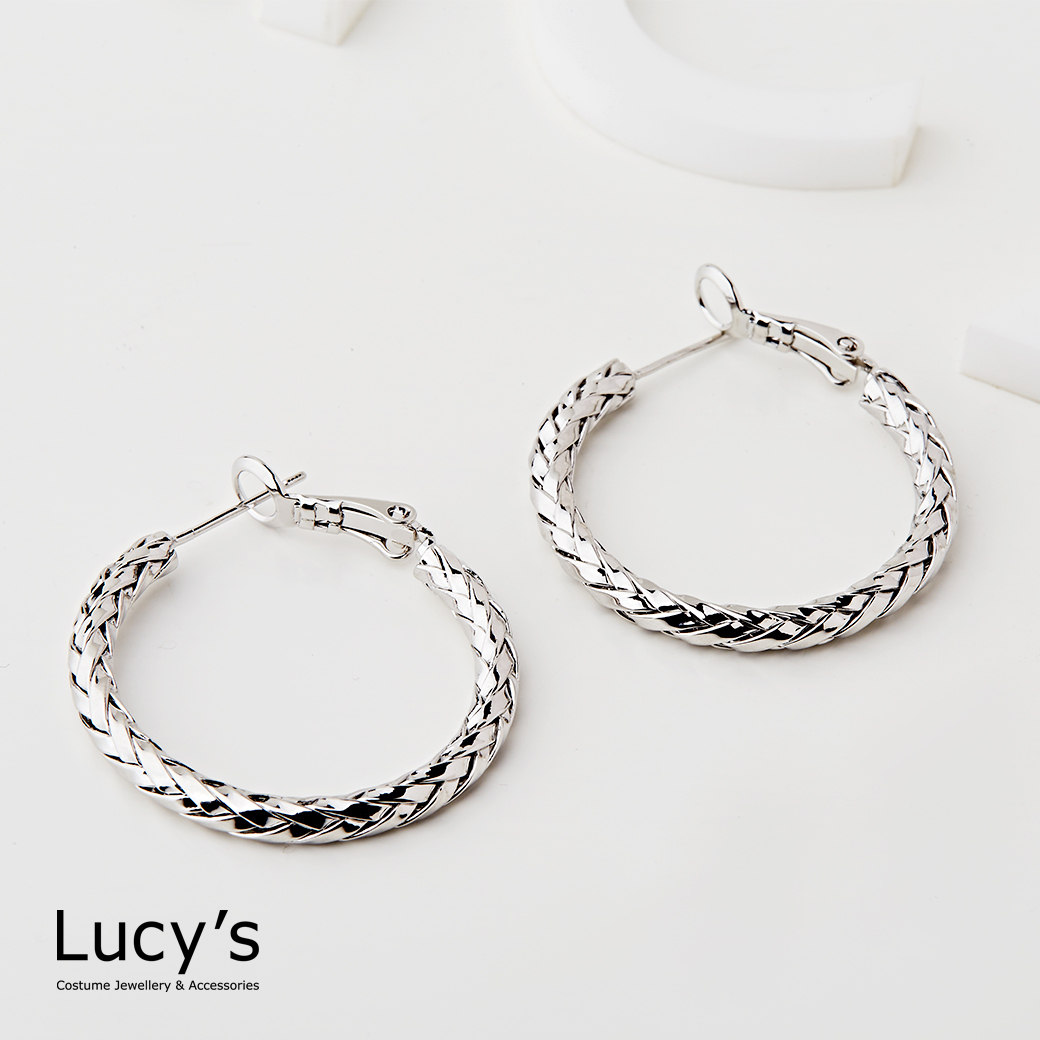 編織線圈 圈型耳環 (二色) (121585/121586)