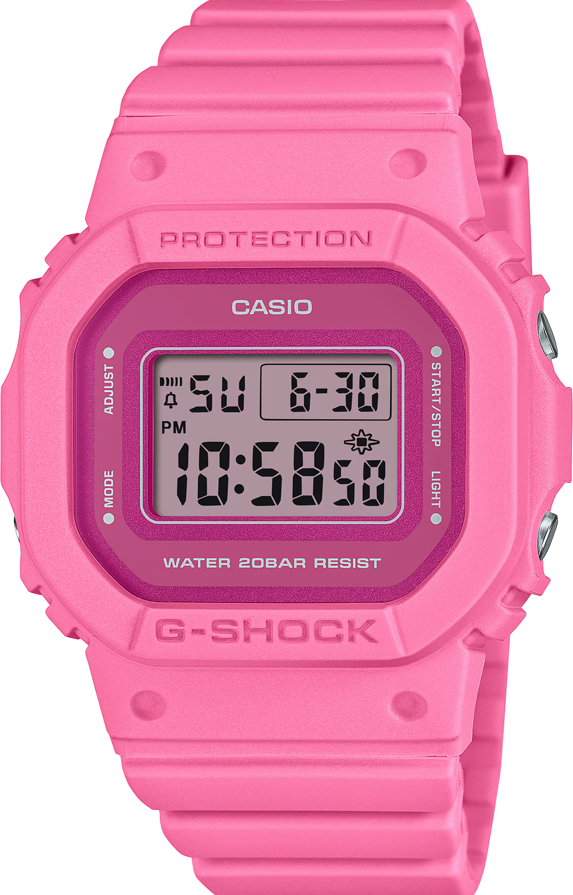 萬年鐘錶 - G-SHOCK  大方自信粉紅色方形電子女錶 GMD-S5610PP-4 錶徑 : 40.5 mm