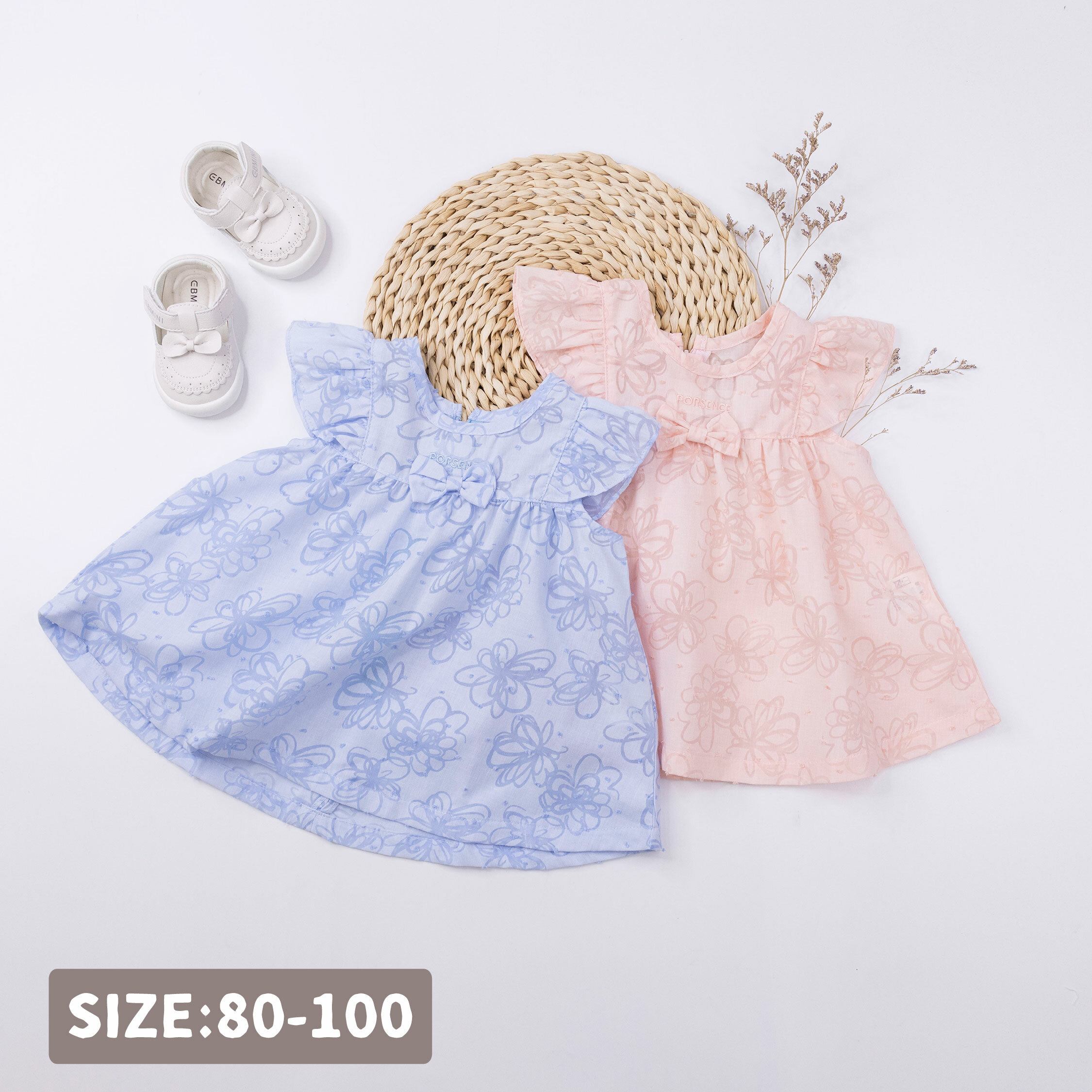 波紳士【12046】甜甜蝴蝶結滿版花花上衣＊二色