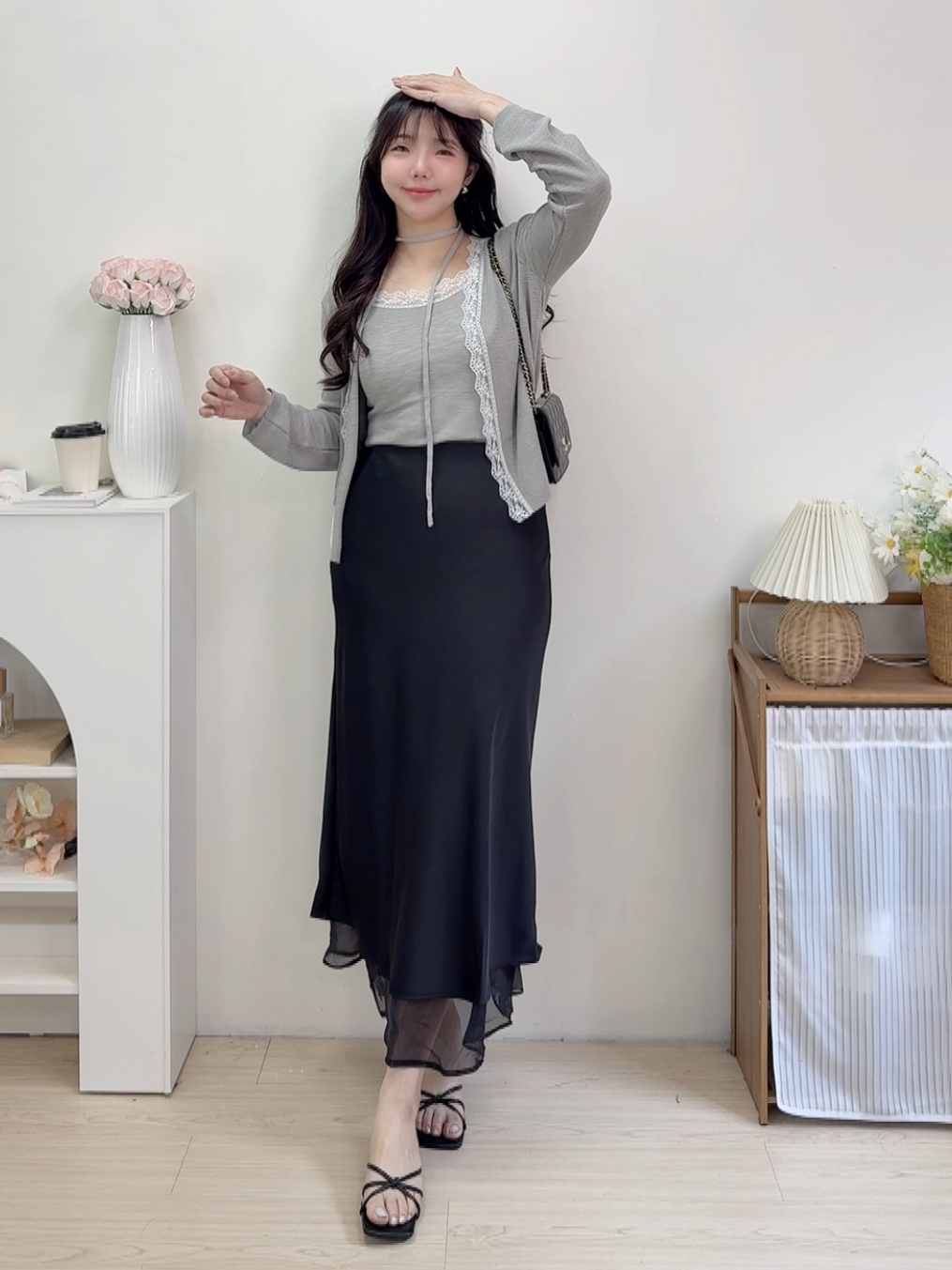 仙女網紗拼接魚尾裙( 3colors)