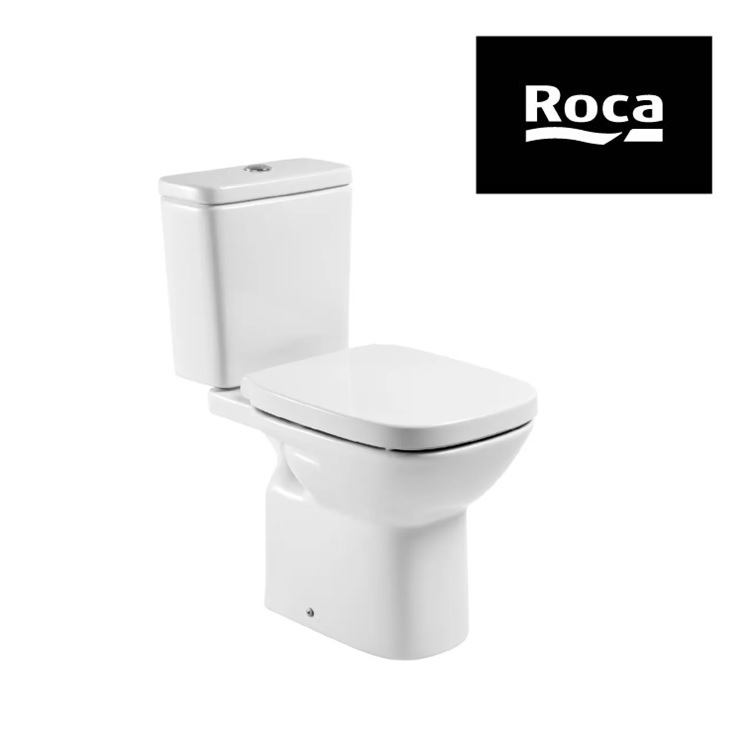 Roca "Debba" 34199100B + 34299700B + 8019D200B Close-Coupled Dual Flush Toilet w/ Slow Closing Seat Cover