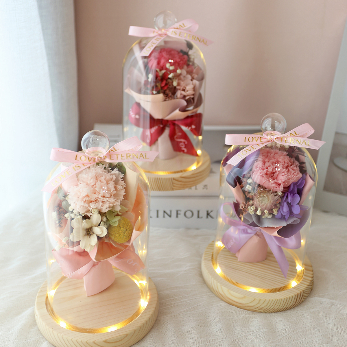 S03｜康乃馨小花束罩盅