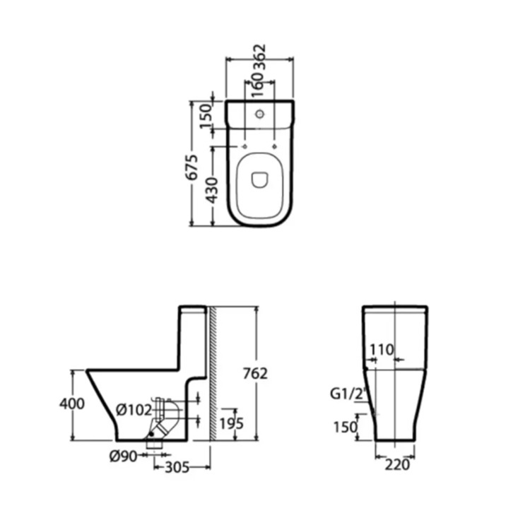Roca "The Gap" 349477000 + 801472005 One Piece Dual Flush Toilet w/ Slow Closing Seat Cover