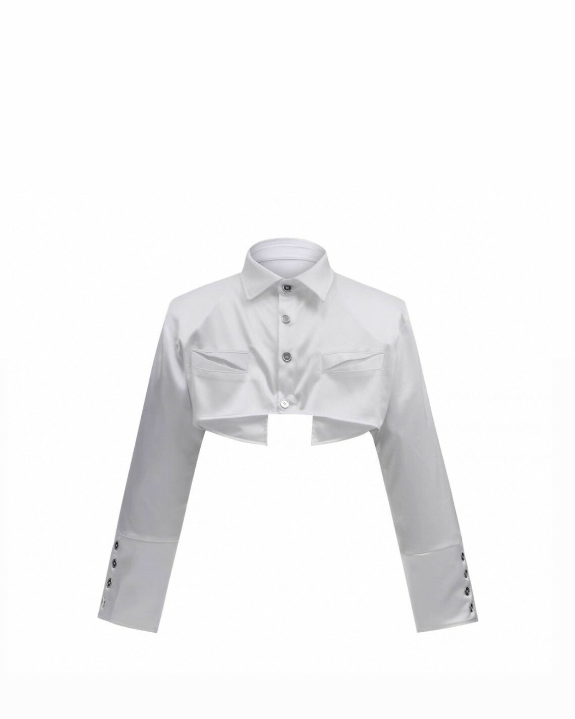 ARGUE 解構 墊肩 飄帶 短版 上衣 #襯衫