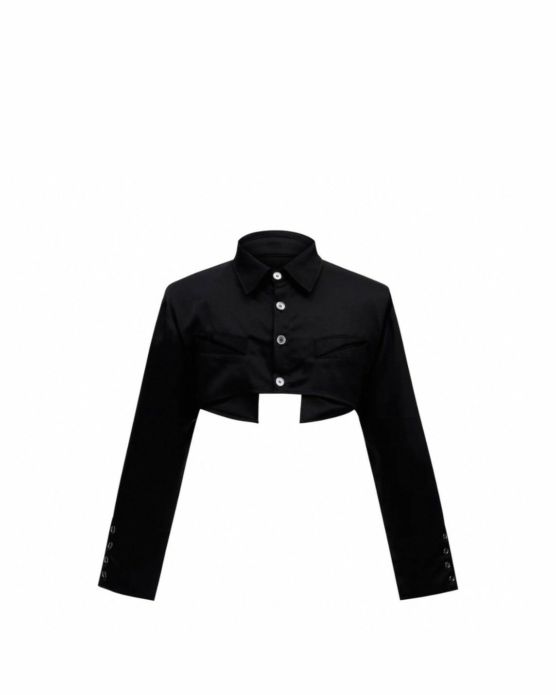 ARGUE 解構 墊肩 飄帶 短版 上衣 #襯衫