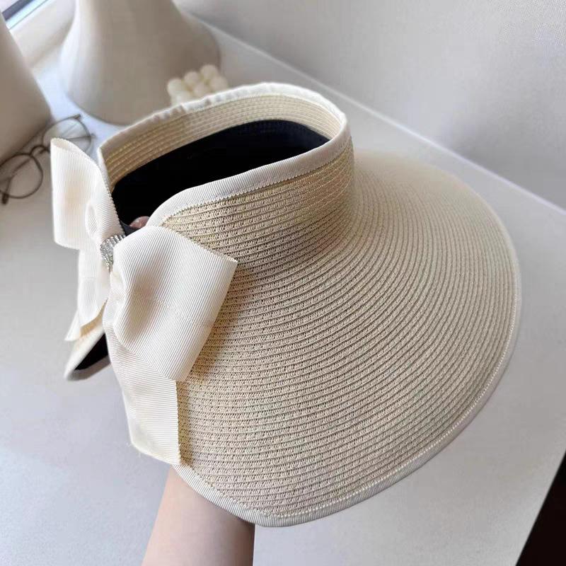 蝴蝶結空頂草帽  五色