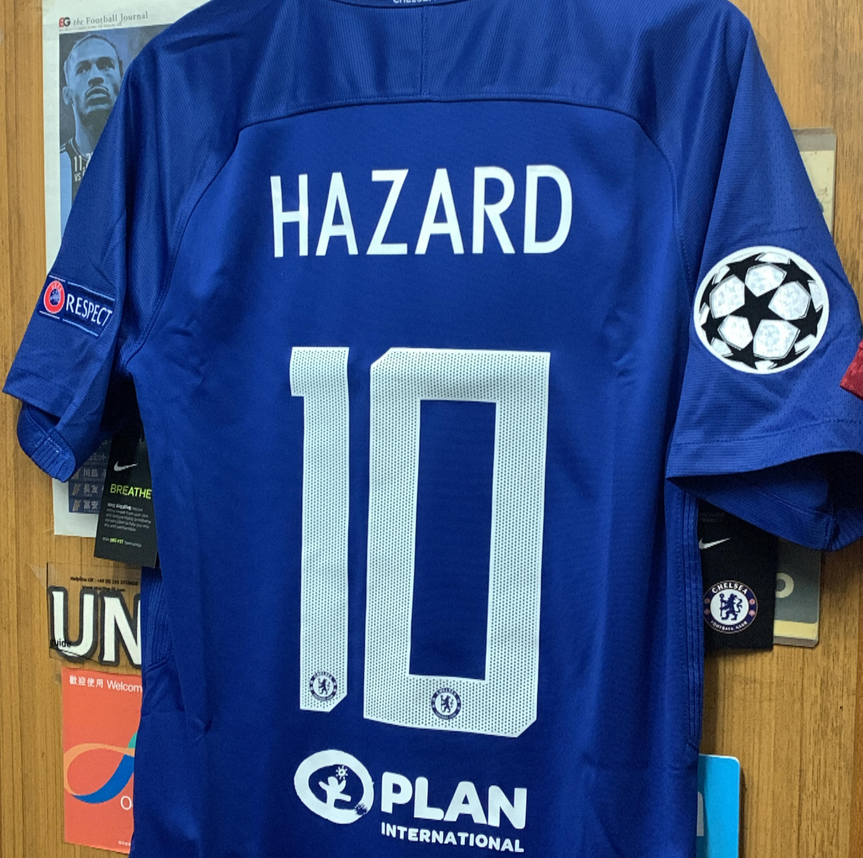 2017 Chelsea Champions League Home Shirt with 10 Hazard