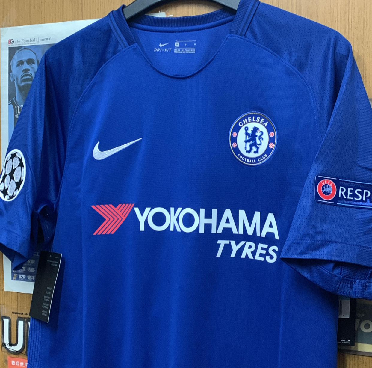 2017 Chelsea Champions League Home Shirt with 10 Hazard
